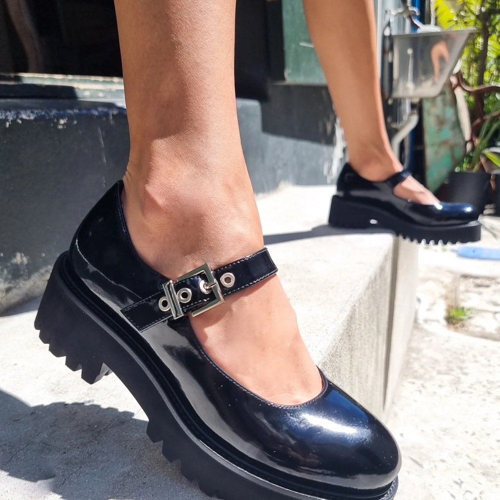 Jeffrey Campbell Black Patent Leather Loafers